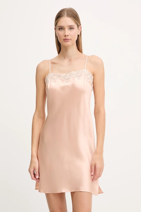 Chantelle camicia da notte di seta colore arancione C15OW5