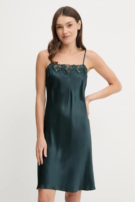 Chantelle cămașă de noapte de mătase culoarea roz, dantelă, C15OW5