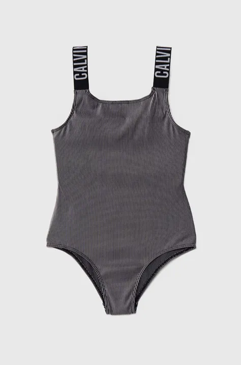 Суцільний дитячий купальник Calvin Klein Jeans колір чорний KY0KY00089