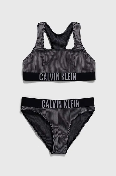 Dvojdielne detské plavky Calvin Klein Jeans čierna farba, KY0KY00088