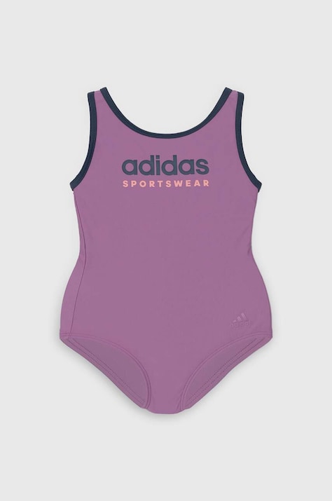 Jednodielne detské plavky adidas Performance SPW UBSUITIDS fialová farba, IT2717