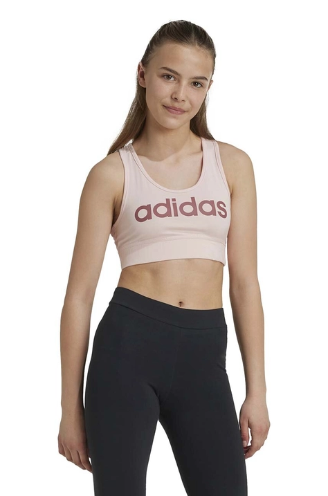 adidas sutien fete SPORTY STREET culoarea roz, JF8749