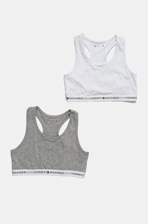 Otroški modrček Tommy Hilfiger 2-pack siva barva, UG0UG00748