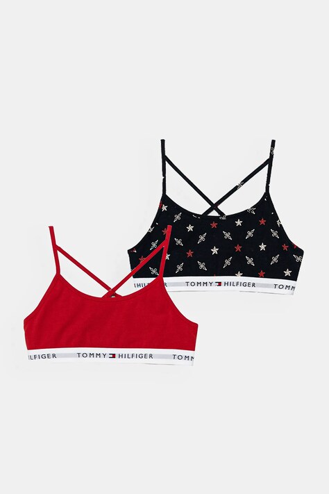 Podprsenka Tommy Hilfiger 2-pak červená farba, UG0UG00755