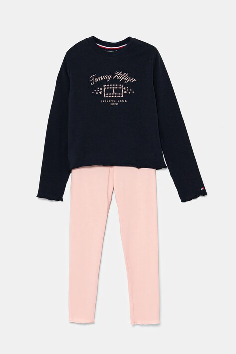 Пижама Tommy Hilfiger цвет розовый с принтом UG0UG00763