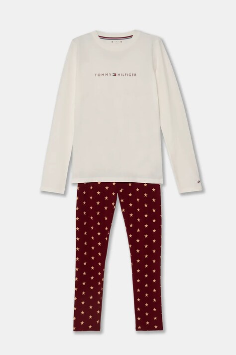 Παιδική πιτζάμα Tommy Hilfiger χρώμα: μπορντό, UG0UG00777