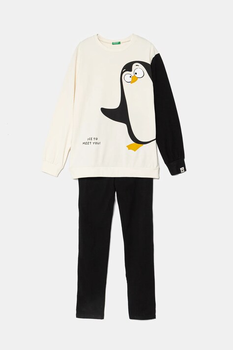 Детская пижама United Colors of Benetton цвет бежевый с принтом 3DKE0P087