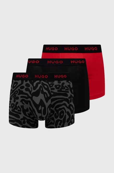 HUGO bokserki 3-pack męskie kolor czarny 50517894