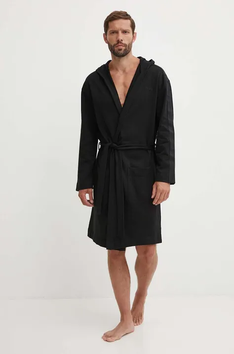 Бавовняний халат HUGO колір чорний 50520491