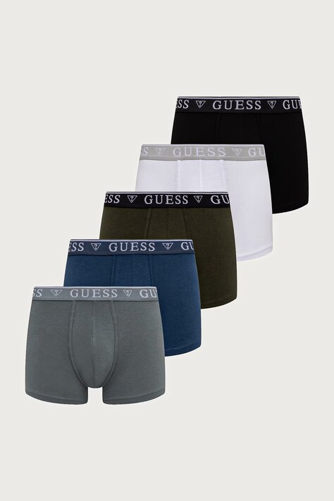 Guess Bokserice za muškarce od pamuka s elastanom 5-pack crne U4YG16 K6YW1
