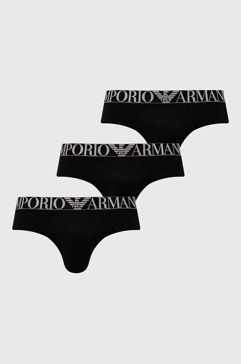 Emporio Armani Underwear slip 3-pack barbati, culoarea negru, 111734 4F726