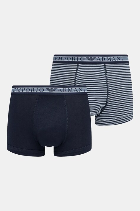 Emporio Armani Underwear boxeri 2-pack barbati, culoarea albastru marin, 111210 4F542