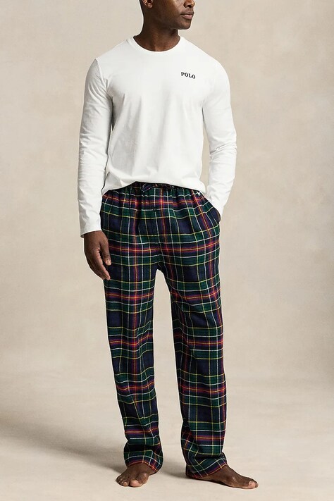 Polo Ralph Lauren Piżama dwuczęściowa męska bawełniana biała 714950621