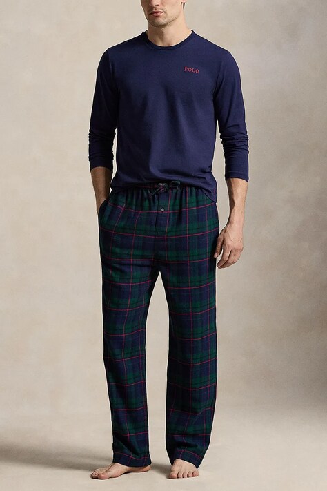 Polo Ralph Lauren Piżama dwuczęściowa męska bawełniana granatowa 714950621