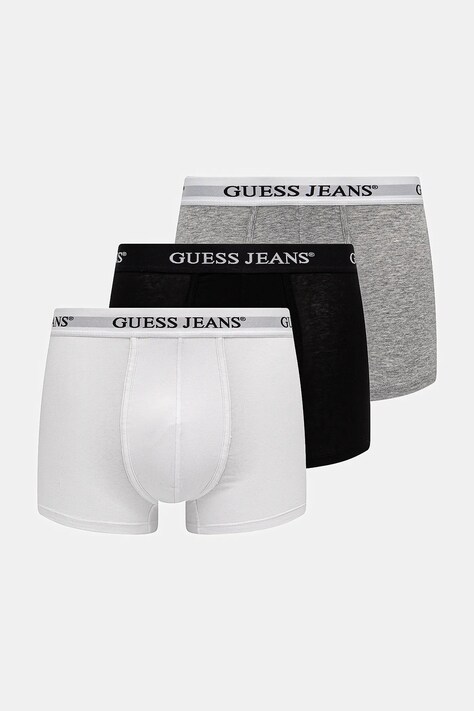 Boxerky Guess Jeans 3-pack pánské, šedá barva, M4BZ48 K6YW1