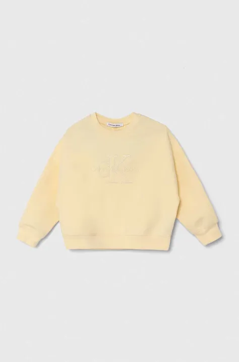 Παιδική μπλούζα Calvin Klein Jeans χρώμα: κίτρινο, IB0IB02281