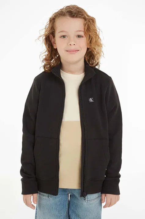 Otroški pulover Calvin Klein Jeans črna barva, IU0IU00616