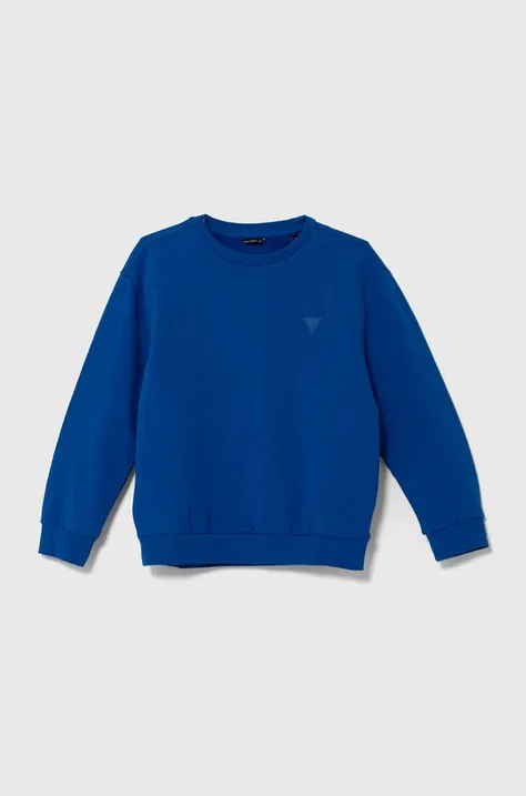 Guess bluza bawełniana dziecięca kolor niebieski z aplikacją L4YQ05 KAD73