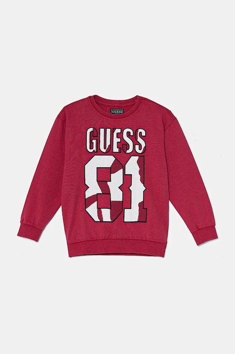 Παιδική βαμβακερή μπλούζα Guess χρώμα: ροζ, L4YQ08 KA6R4