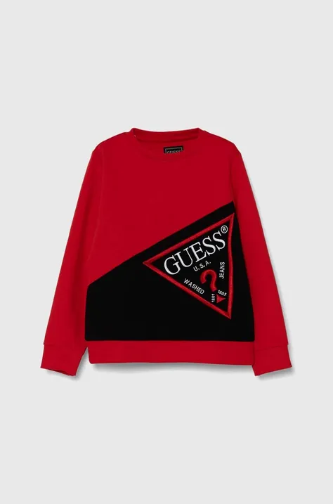 Otroški bombažen pulover Guess rdeča barva, N4YQ04 KA6R4