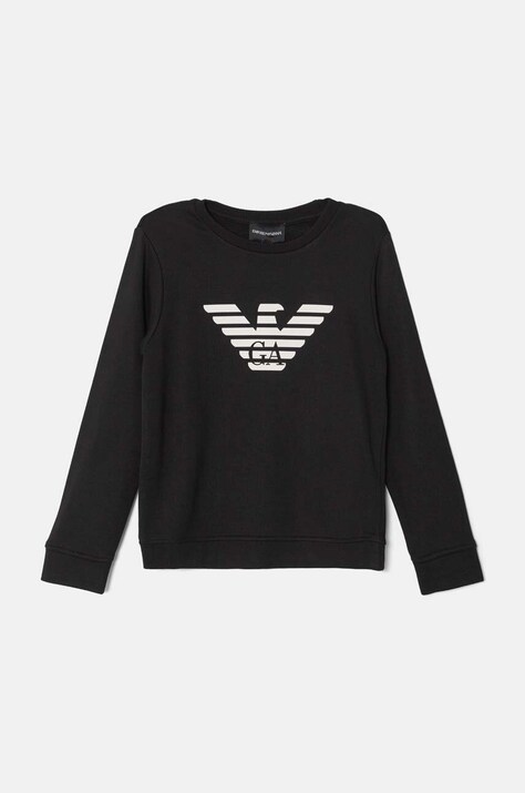 Emporio Armani bluza copii culoarea negru, cu imprimeu, 8N4MR6 1JRIZ