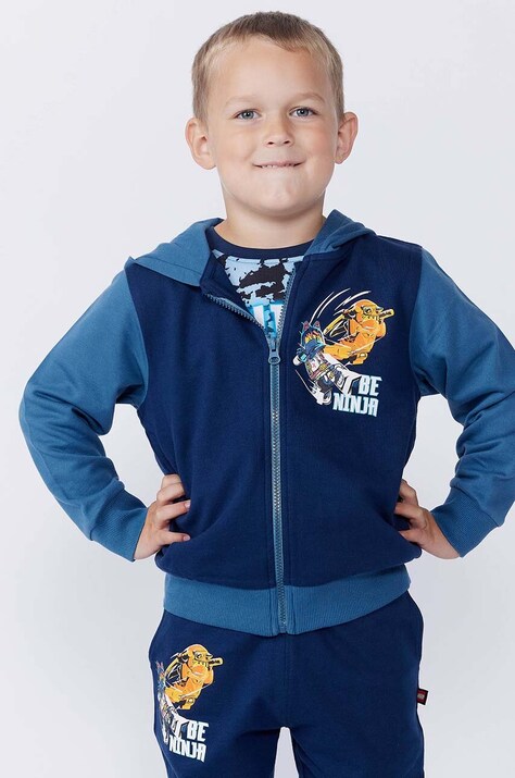 Lego felpa in cotone bambino/a LWSCOUT 607 colore blu navy con cappuccio 12011305