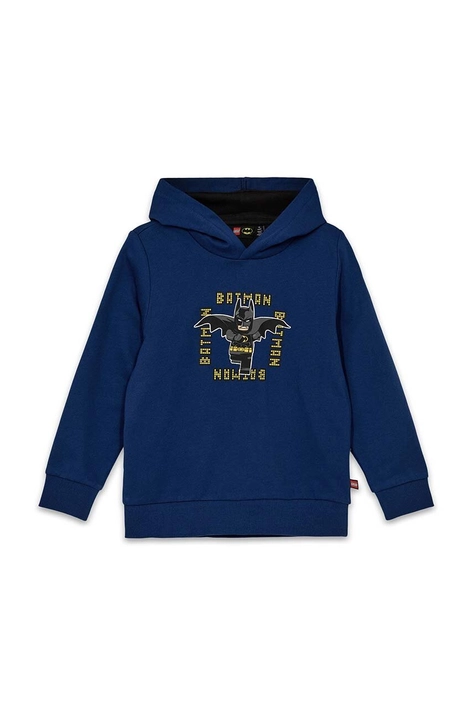 Lego felpa in cotone bambino/a LWSCOUT 602 colore blu navy con cappuccio 12011329