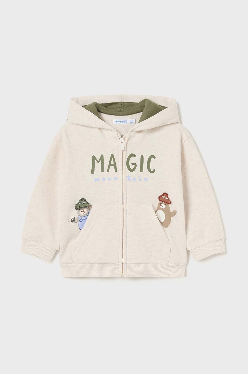 Mayoral bluza bebe culoarea gri, cu glugă, cu imprimeu, 2475