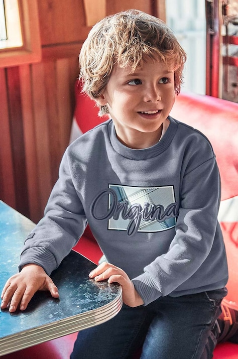 Дитяча кофта Mayoral колір сірий з принтом 4452