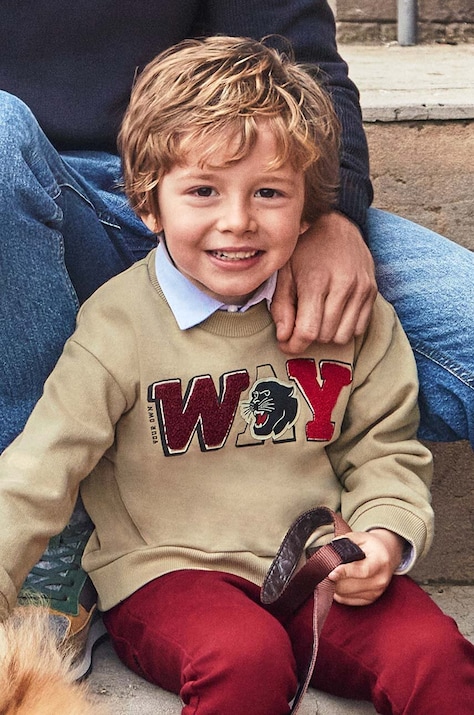 Детская кофта Mayoral цвет бежевый с аппликацией 4455