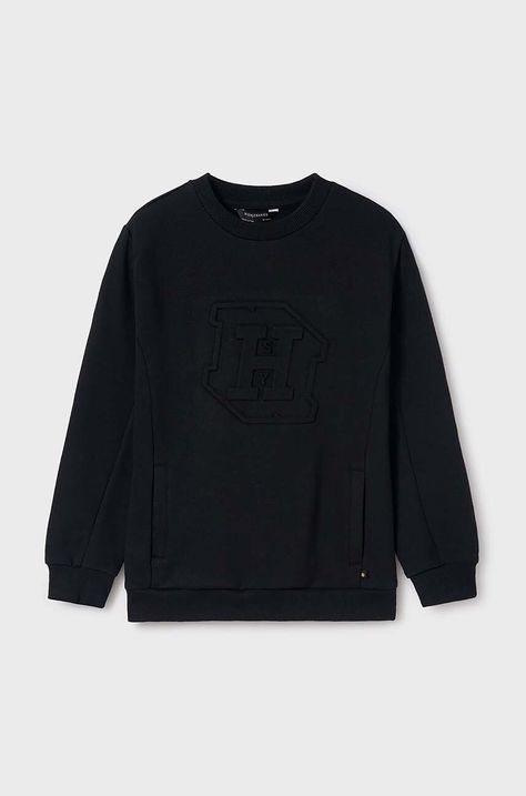 Дитяча кофта Mayoral колір чорний з аплікацією 7448
