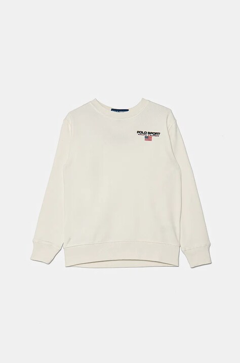 Dětská mikina Polo Ralph Lauren bílá barva, s aplikací, 323962116002