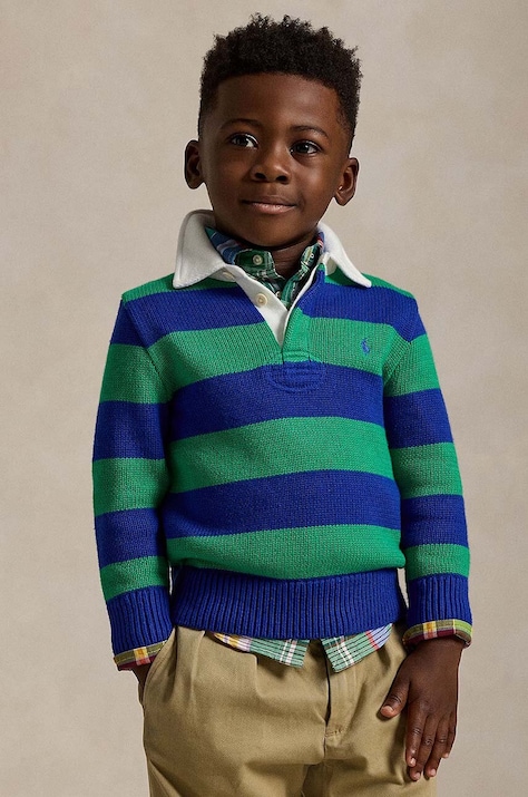 Polo Ralph Lauren pulover de bumbac pentru copii culoarea verde, 322951145001