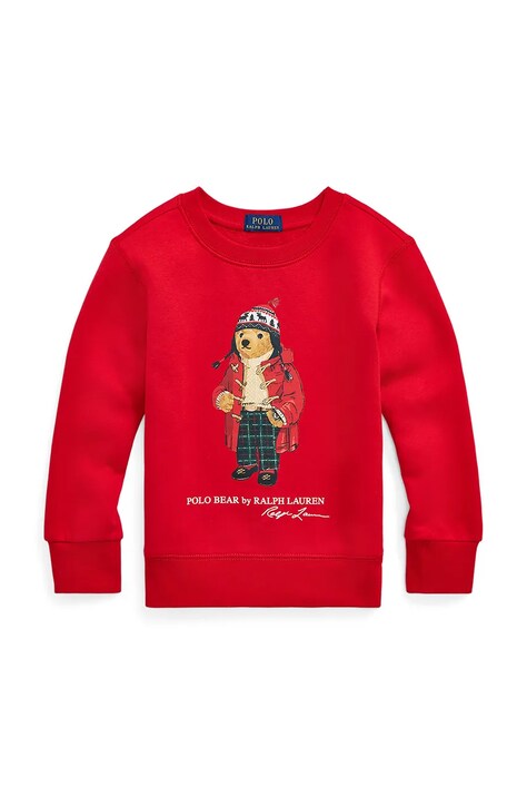 Детски суичър Polo Ralph Lauren в червено с принт 322960439001