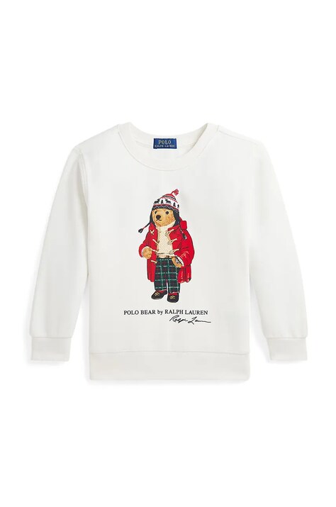 Polo Ralph Lauren bluza copii culoarea alb, cu imprimeu, 322960439002