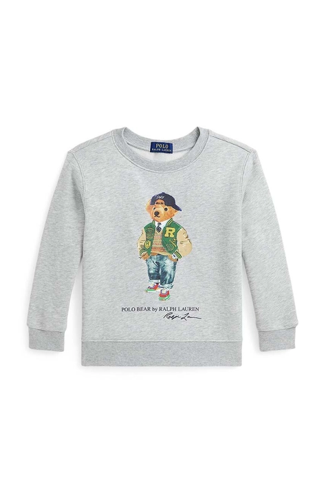 Dječja dukserica Polo Ralph Lauren boja: siva, s tiskom, 322960439003