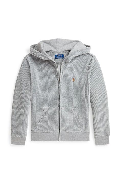 Polo Ralph Lauren felpa per bambini colore grigio con cappuccio 323952461001