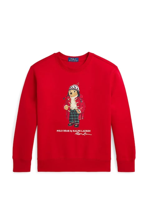 Polo Ralph Lauren bluza copii culoarea rosu, cu imprimeu, 323960439001