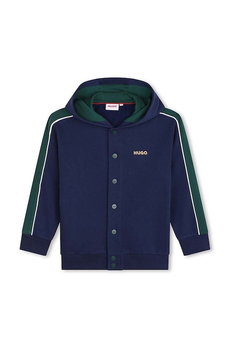 HUGO felpa per bambini colore blu navy con cappuccio G00178