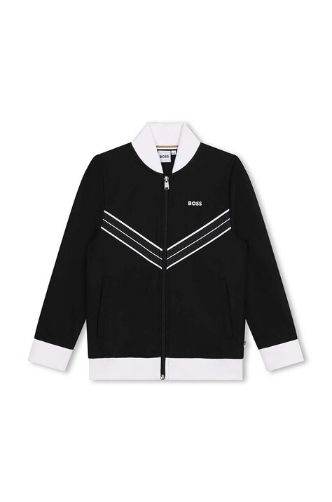 BOSS bluza copii culoarea negru, cu imprimeu, J51125