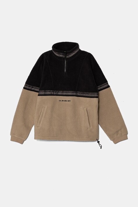 Quiksilver bluza copii TAKE US BACK BLOCK POLAR culoarea bej, neted, EQBFT03897