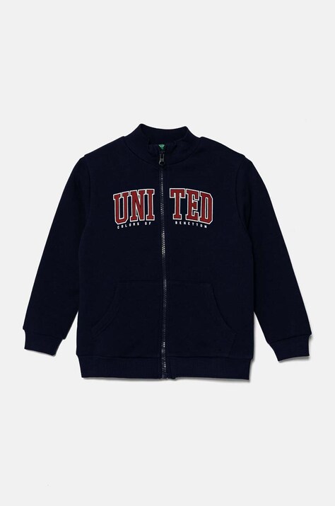 Дитяча бавовняна кофта United Colors of Benetton колір синій візерунок 3J70G5033