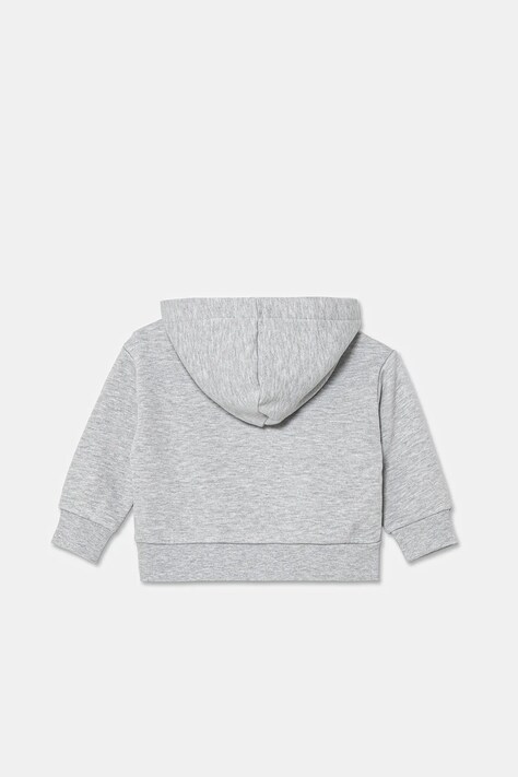 Lacoste bluza dziecięca kolor szary z kapturem wzorzysta SJ2561