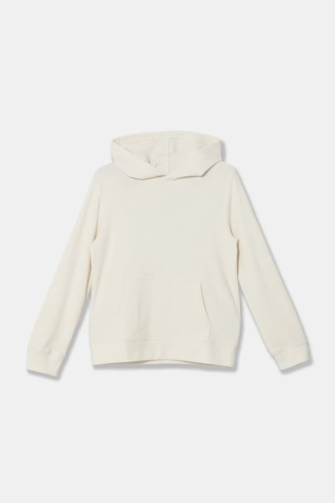 Otroški pulover Abercrombie & Fitch bež barva, s kapuco, KI224-4077