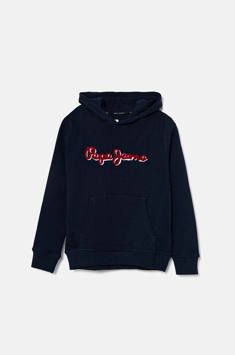 Дитяча кофта Pepe Jeans NEW LAMONTY HOODIE колір синій з капюшоном меланж PB581614