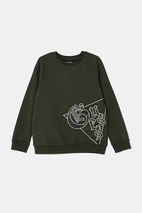 Guess hanorac de bumbac pentru copii culoarea portocaliu, cu imprimeu, N4BQ00 KAD74