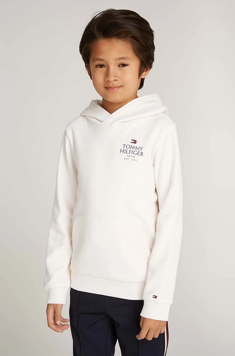 Tommy Hilfiger felpa per bambini colore beige con cappuccio KB0KB09193