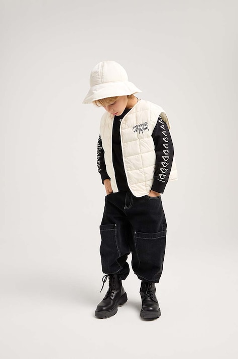 Dječja pamučna dukserica Emporio Armani boja: crna, s tiskom, EB000017 AF10381