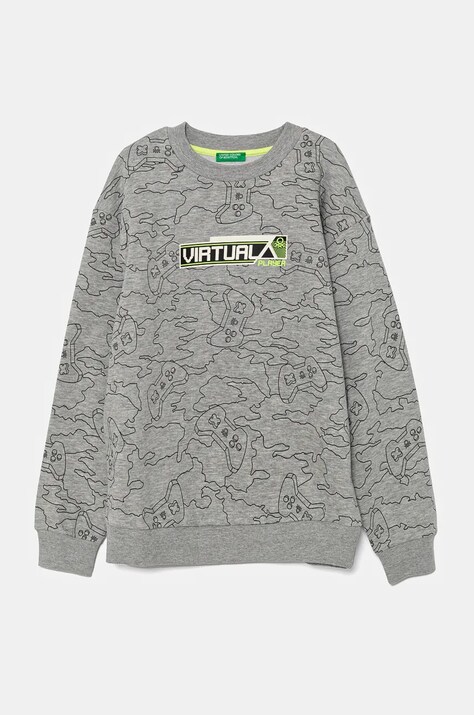 Детски суичър United Colors of Benetton в сиво с десен 3GHMC10M5