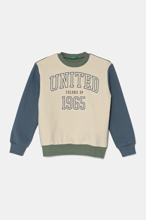 Детски суичър United Colors of Benetton в бежово с десен 3EB5C10KS